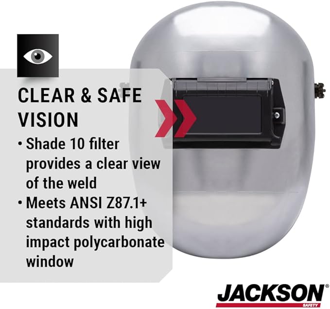 Jackson Safety PL 280 Pipeline Welding Hood - Flip Front Welding Helmet - Shade 10, ANSI Z87.1 (Multiple Headgear Styles and Colors)