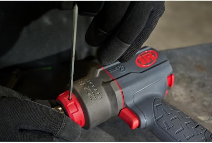 Ingersoll Rand 2236QPTIMAX DXS2 1/2" Air Impact Wrench, Quiet, 1500 ft-lb Torque, Titanium Hammercase, Pin Retainer, Pistol, Interchangeable Anvil, Multi-functional Tool