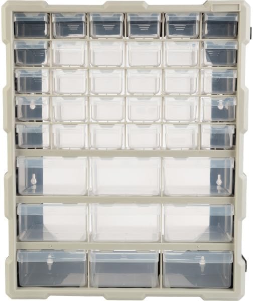 Stalwart 39-Drawer Plastic Small Parts Organizer - Desktop or Wall Storage Drawers for Organizing Hardware, Crafts, Garage, or Classroom (Black)