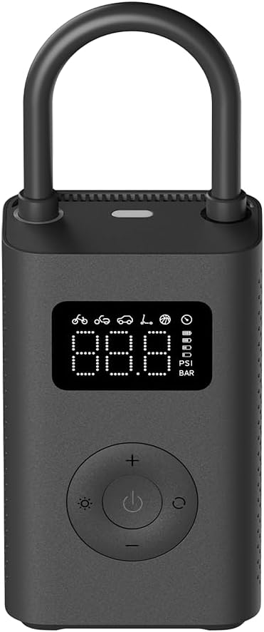 Xiaomi Portable Electric Air Compressor 2 for Car, Portable Air Compressor (0.2 10.3 bar/3-150psi, 6 Modes, 2000mAh Battery, 14.4Wh, USB-C Charging, LED Display), Black (ES Version)