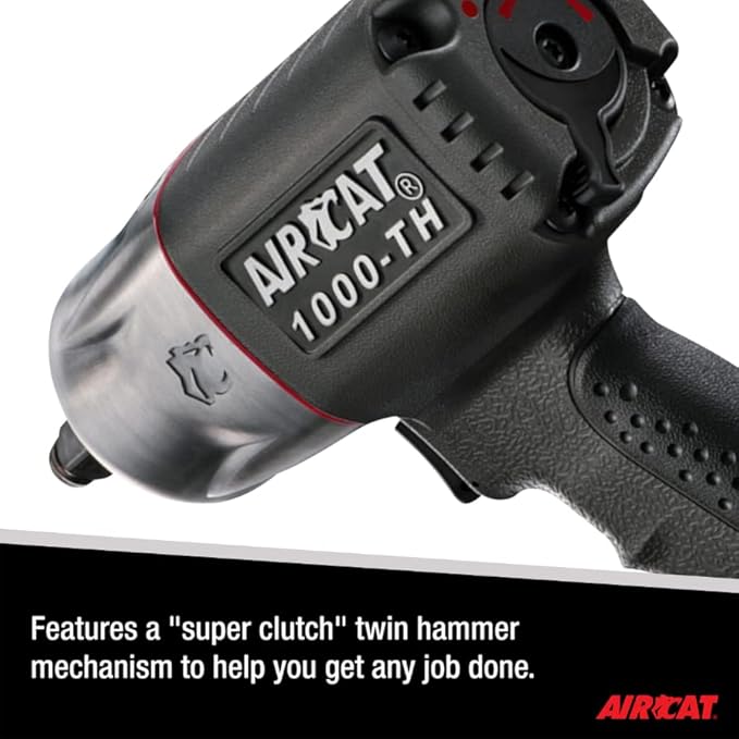 AIRCAT Pneumatic Tools 1000-TH: 1/2-Inch Composite Impact Wrench 1,000 ft-lbs of Torque - Standard Anvil