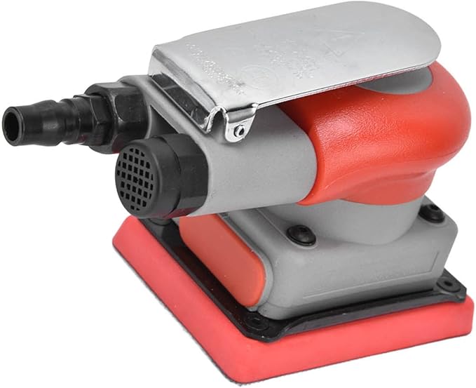 Pneumatic Sander Air Orbital Sander, Solid Alloy Steel Air Squares Sanding Machine 3 * 4 In 10000rpm Pneumatic Sander, Sanding Grinding Polishing Sander for Wood Metal Car Beauty