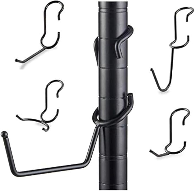 Sunway Shelf Pole Hooks 5-Pack | Black Variety Pack | Best Solution for Garage Shelving Storage Organization | Use with Metal or Wire Shelves and Racks | Heavy Duty, Easy Installation