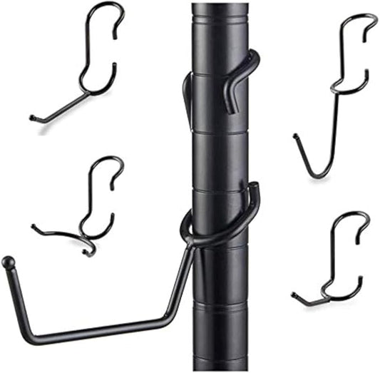 Sunway Shelf Pole Hooks 5-Pack | Black Variety Pack | Best Solution for Garage Shelving Storage Organization | Use with Metal or Wire Shelves and Racks | Heavy Duty, Easy Installation