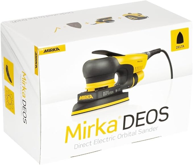 Mirka DEOS Delta Direct Electric Orbital Sander Triangle Delta Tool 663XCV/ 4 x 6 x 6 inch / 3mm orbit/Dust-free Sanding / MID6630201US
