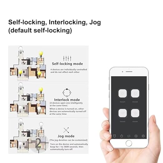 Zigbee 4CH AC85-250V USB5V Relay Smart Switch Module,Wireless APP Remote Control with Inching/Self-Lock/Interlock modle，Works with Tuya Zigbee Gateway，Alexa，Google Home (Required ZigBee Hub)