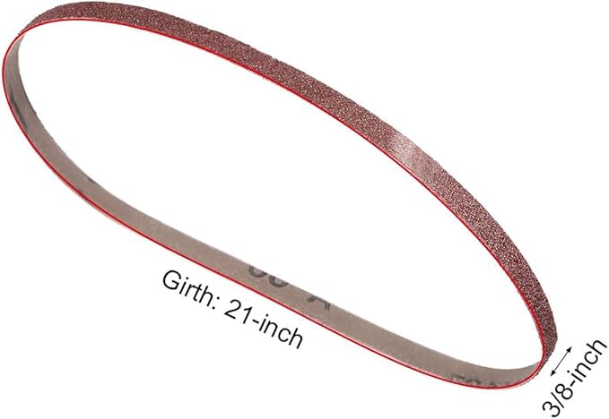 10 Pack 3/8 x 21 inch Sanding Belts 60 Grit Sanding Paper, Aluminum Oxide Abrasive Sander Belts for Metal Grinding Woodworking