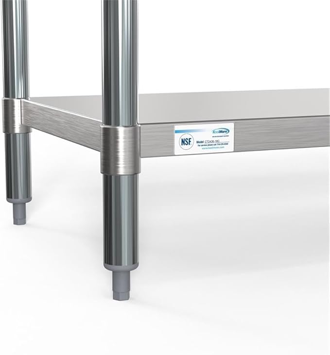 KoolMore Commercial 24” x 36” Stainless Steel Work Table Wheels for Restaurant or Home Use, Under Storage Shelf for Food, Tools, Equipment, Hardware, Heavy Duty Metal Workspace (CT2436-18C), Silver