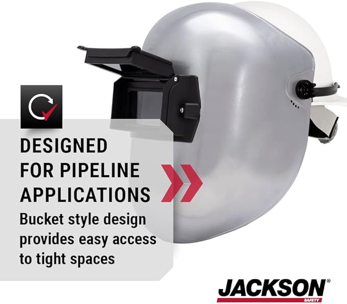 Jackson Safety PL 280 Pipeline Welding Hood - Flip Front Welding Helmet - Shade 10, ANSI Z87.1 (Multiple Headgear Styles and Colors)