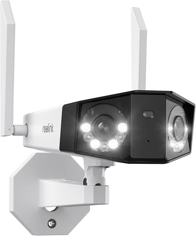 REOLINK 4K WiFi Security Camera with Ultra-Wide Angle, 2.4/5GHz Plug-in Outdoor Camera, Smart Human/Vehicle/Pet Detection, Color Night Vision, Two-Way Talk, IP67 Waterproof, Duo 2 WiFi
