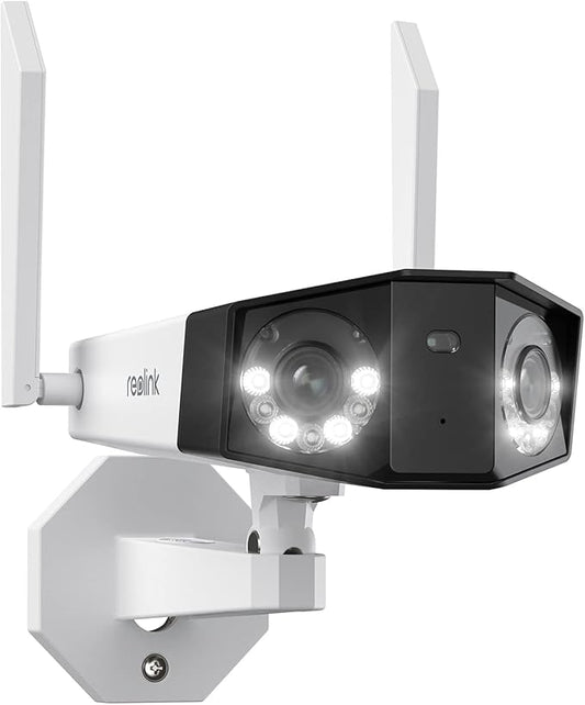 REOLINK 4K WiFi Security Camera with Ultra-Wide Angle, 2.4/5GHz Plug-in Outdoor Camera, Smart Human/Vehicle/Pet Detection, Color Night Vision, Two-Way Talk, IP67 Waterproof, Duo 2 WiFi