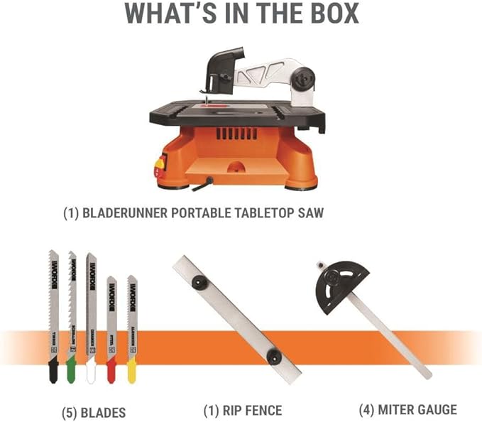 Worx WX572L 5.5 Amp BladeRunner Portable Electric Table Top Saw