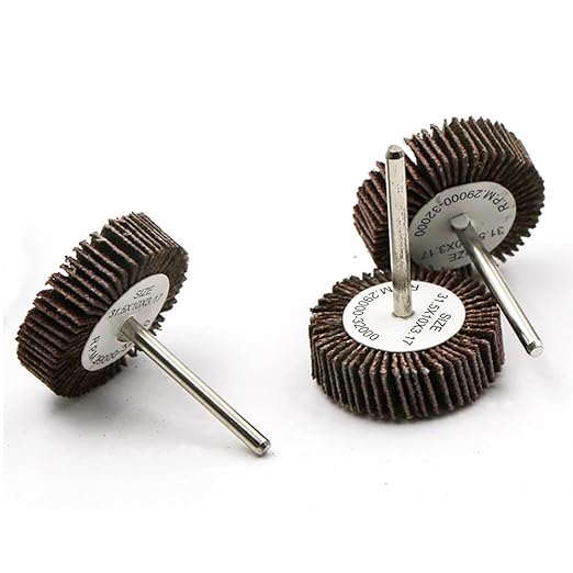 10Pcs 1/8" Round Shank, 80 Grit Abrasive Sanding Wheels, Flap Grinding Wheel Sander for Drill Rotary Tools, Remove Rust, Weld Burr Polishing Flat