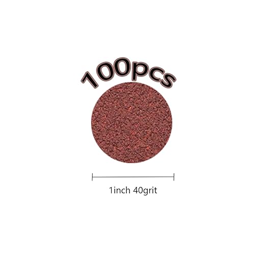 100pcs 1inch 40 Grit Hook and Loop Sandpapers Sander Disc Sanding for Drill Grinder Rotary Tools