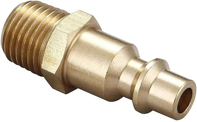 Air Hose Fittings And Quick Connect Air Fittings, 1/4 Inch NPT Brass Male Air Coupler Plug (20 Piece) Industrial Type D, Air Compressor Fittings