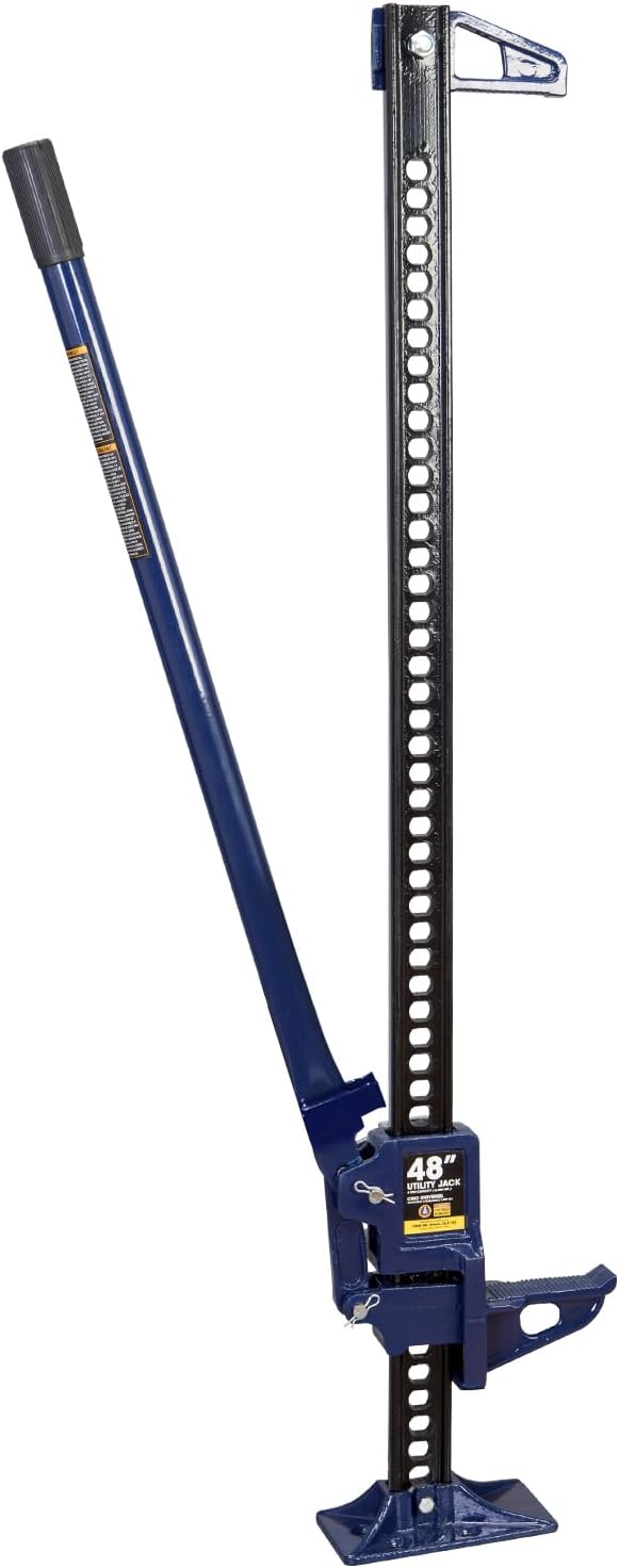 BIG RED ATR6501UR Torin 48" Ratcheting Off Road Utility Farm Jack: 3 Ton (6,000 lb) Capacity, Blue