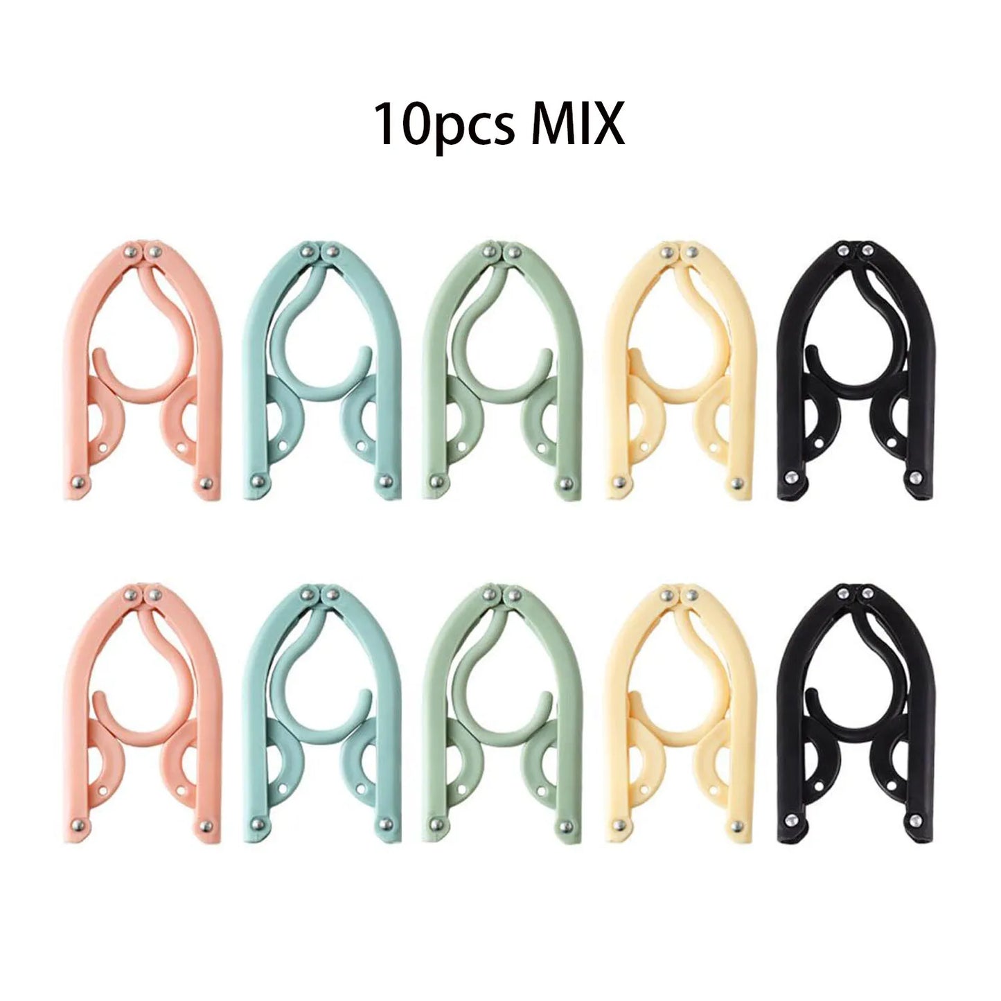 [no.6] Foldable Travel Clothes Hangers – 6-Pack (Green + Yellow) | Portable & Space-Saving for Trips and Home Use