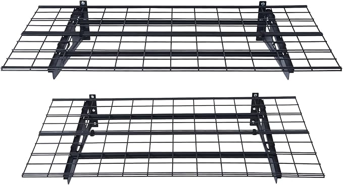VEVOR 2 x 4 ft Garage Shelving Wall Mounted, 2 Pack Heavy Duty Garage Wall Shelves 500lbs Capacity, Garage Storage Rack Floating Shelves for Shop, Shed, Garage Storage