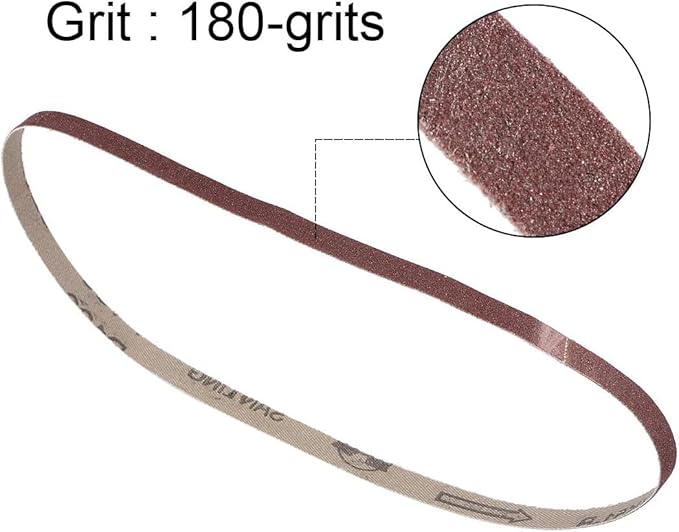 5 Pack 3/8 x 21 inch Sanding Belts 180 Grit Sanding Paper, Aluminum Oxide Abrasive Sander Belts for Metal Grinding Woodworking