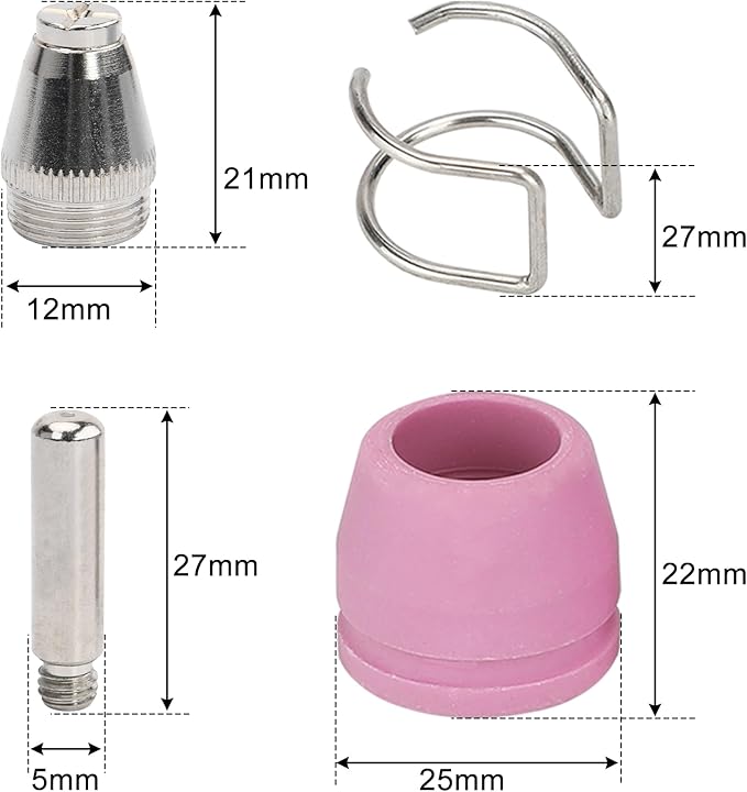 AG60P Plasma Cutter Consumables Cutting Torch Tip Nozzles Kit 24pcs For BTC500DP, BTC650DP