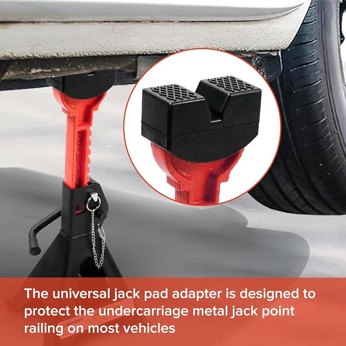 Donext Jack Pad Adapter for Jack Stands 3 Ton Rubber Frame Rail Protector Jack Pad Adapter 2 Pack