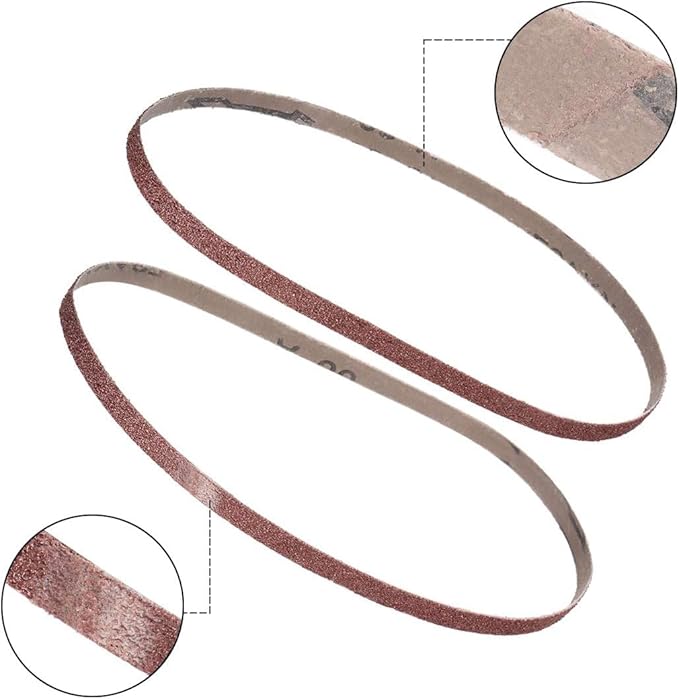 10 Pack 3/8 x 21 inch Sanding Belts 60 Grit Sanding Paper, Aluminum Oxide Abrasive Sander Belts for Metal Grinding Woodworking