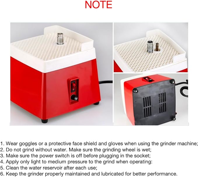 65W Stained Glass Grinder Machine, 110V Portable Mini Electric Glass Sander, Glass Art Grinding Machine with Grinder Bit for Glass Ceramic Processing Art Decoration (Red), SGM074