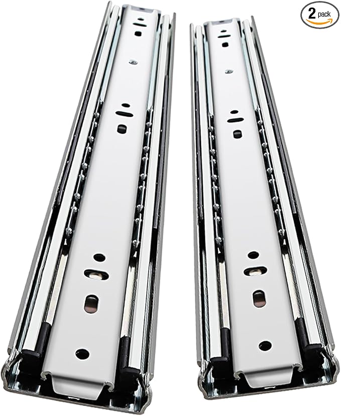 AOLISHENG 1 Pair Heavy Duty Drawer Slides 12 14 16 18 20 22 24 26 28 30 32 34 36 38 40 Inch 100 lb Load Capacity Side Mount Full Extension Ball Bearing Cabinet Rails Tool Box Runners Tracks Glides