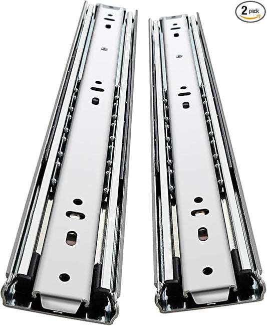 AOLISHENG 1 Pair Heavy Duty Drawer Slides 12 14 16 18 20 22 24 26 28 30 32 34 36 38 40 Inch 100 lb Load Capacity Side Mount Full Extension Ball Bearing Cabinet Rails Tool Box Runners Tracks Glides