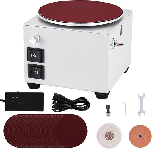 6 Inch Benchtop Disc Sander and 3 Inch Bench Grinder Machine for Wood, Crafts, Scissors Sanding, 6-inch Disc, 3-inch Sanding Wheel, Stepless Speed Control, Dual Motor Control