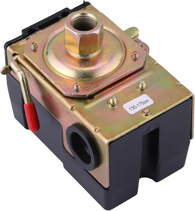Air Compressor Pressure Switch 175 PSI Single Port 135-175 PSI Heavy Duty 1/4 NPT 135 PSI Pressure Switch Air Pump Pressure Switch Pumptrol Air Pressure Switch for Air Compressor