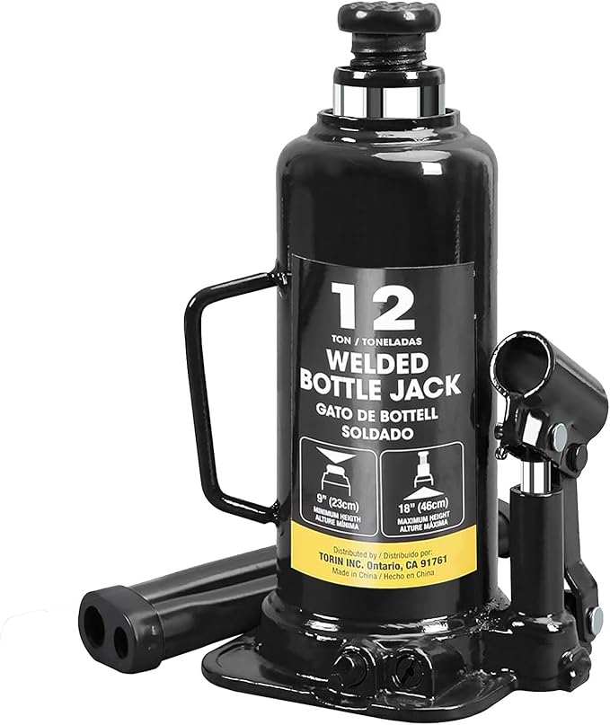 BIG RED AT91203BR Hydraulic Welded Bottle Jack, 12 Ton (24,000 lb) Capacity - Black