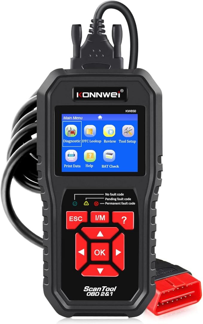 KONNWEI OBD2 Scanner Professional Car OBD II Scanner Auto Diagnostic Fault Code Reader Automotive Check Engine Light Diagnostic EOBD Scan Tool for All OBDII Protocol Cars Since 1996 (Enhanced KW850)