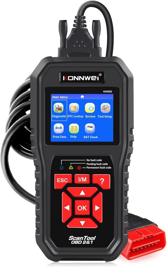 KONNWEI OBD2 Scanner Professional Car OBD II Scanner Auto Diagnostic Fault Code Reader Automotive Check Engine Light Diagnostic EOBD Scan Tool for All OBDII Protocol Cars Since 1996 (Enhanced KW850)