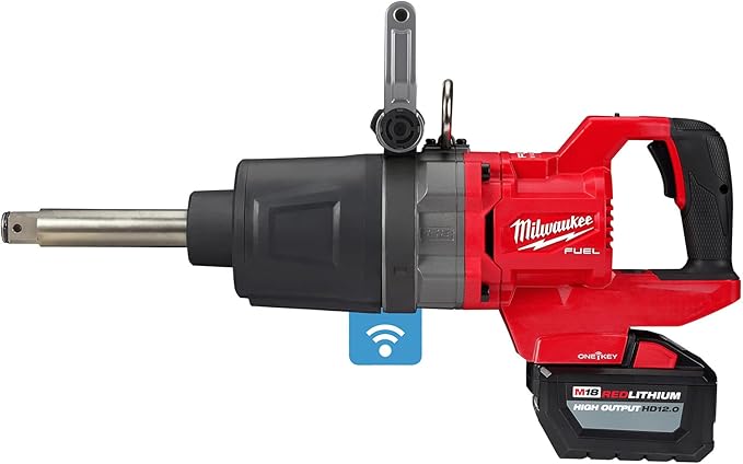 Milwaukee M18 FUEL 18V Lithium-Ion Brushless Cordless 1 in. Impact Wrench Extended Reach D-Handle Kit w/Two 12.0 Ah Batteries