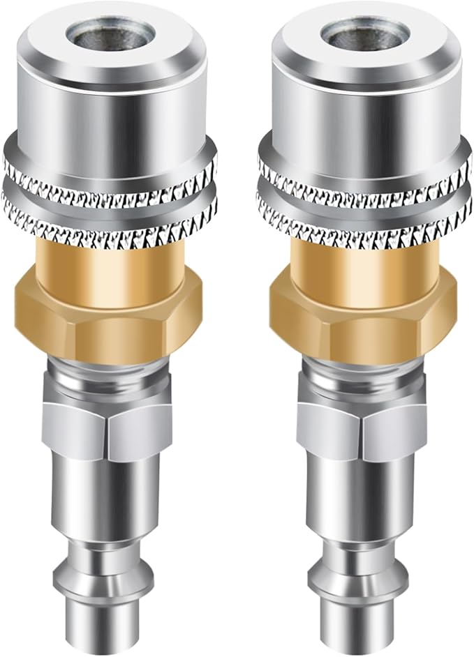 Air Chuck,1/4 FNPT Closed Flow Brass Tire Air Chuck, Locking Air Chuck Quick Connect for Inflator Gauge Compressor Accessories (2 Pack)