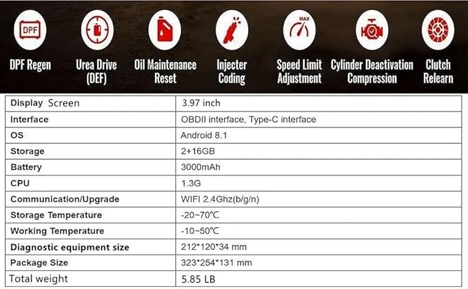 LAUNCH Cummins Scanner Heavy Duty Truck Tractor Diesel Genset Machinery Vessel Diagnostic Scan Tool, Actuation Test, Special Functions,Basic System Diagnosis, Lifetime Free Upgrade