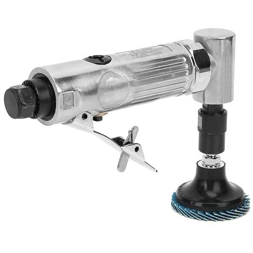 Mini Air Sander, AG‑315BS Right Angle, 20000-25000rpm Ball Bearing Construction Pneumatic Grinding Polishing Tool with Emery Disk for Auto Body Work(Japanese Connector)