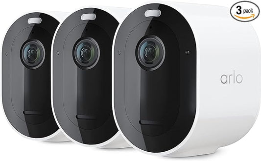 Arlo Pro 5S 2K Spotlight Camera - Wireless Home Security Camera with Spotlight, Color Night Vision, Dual-Band Wi-Fi & 2-Way Audio - White, 3 Pack, VMC4360P