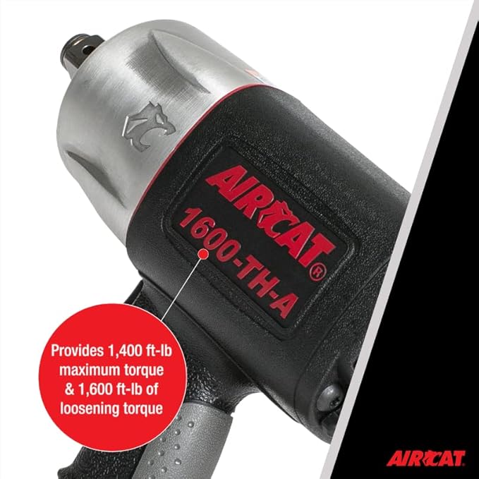 AIRCAT Pneumatic Tools 1600-TH-A: Composite Impact Wrench 1600 ft-lbs of Torque - 3/4-Inch