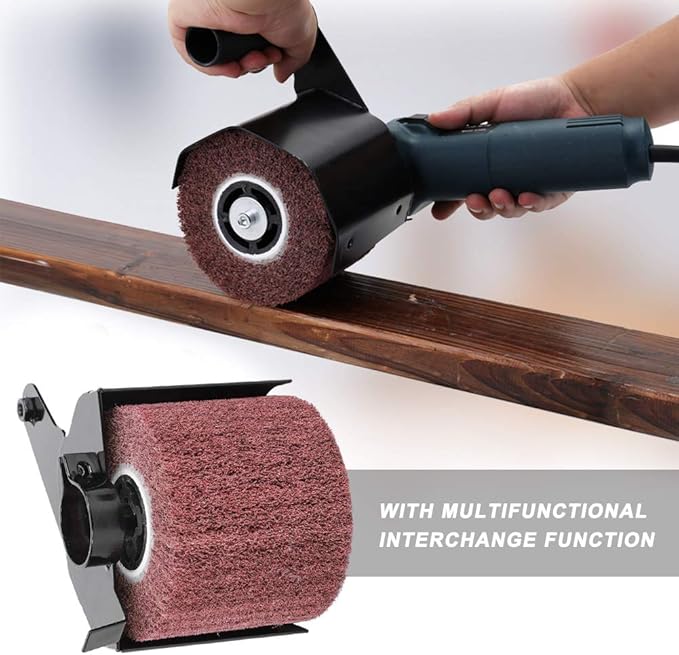 Burnishing Machine, Deosdum Belt Sander Angle Grinder Accessories Polishing Wheel Drawing Machine Multifunctional Interchange Burnishing Polishing Machine