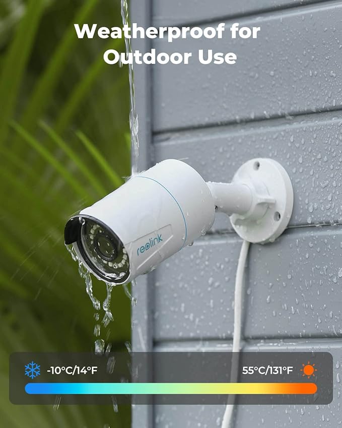 REOLINK 5MP Security Bullet PoE IP Camera,Surveillance Outdoor Indoor,Human/Vehicle/Pet Detection,Time-Lapse,100ft IR Night Vision,Work with Smart Home,Support 256GB SD Card,RLC-510A(Pack of 2)