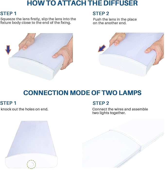 ANTLUX 72W Commercial LED Wraparound Fixture 4FT Office Ceiling Lighting, 8500 Lumen, 5000K, 4 Foot Low Bay Flush Mount Garage Shop Lights, Integrated Wrap Light, Fluorescent Tube Replacement, 4 Pack