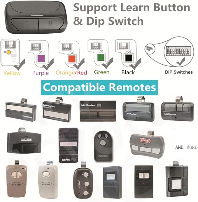 Universal Garage Door Opener Remote for Chamberlain/Liftmaster/Genie/Linear/Overhead Door/Stanley/Multicode,/Sears Craftsman, Replacement for 371LM 373LM 971LM 973LM 893MAX 375LM 375UT 3089, Clicker