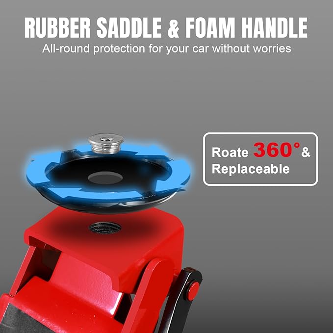 BIG RED 3 Ton Hydraulic Floor Jack,Low Profile Jack with Dual Quick Pump,6600 lbs Capacity,Lifting Range 3.125"- 20"