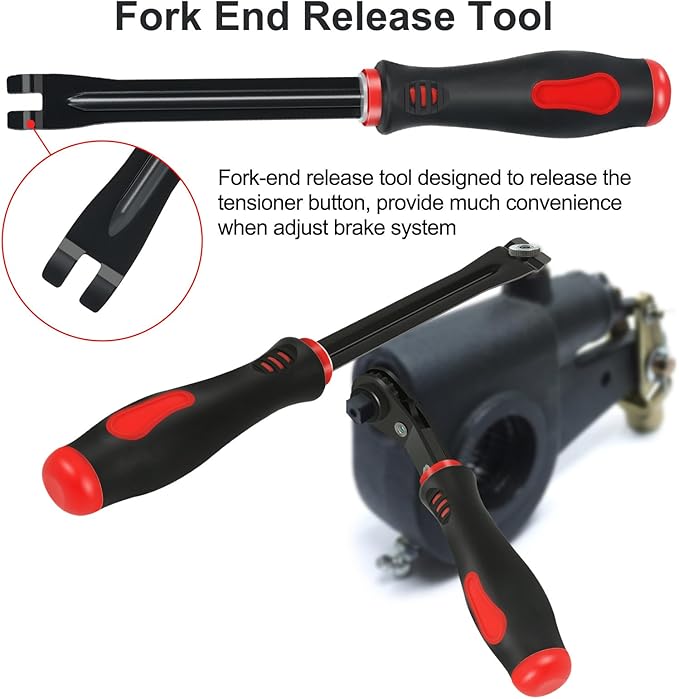 Automatic Slack Adjuster Tools, 5/16" Brake Adjustment Tool Ratcheting Wrench Air Brake System Adjustment Wrench Tools Set for Semi Truck Big Truck Trailers(2-Piece)