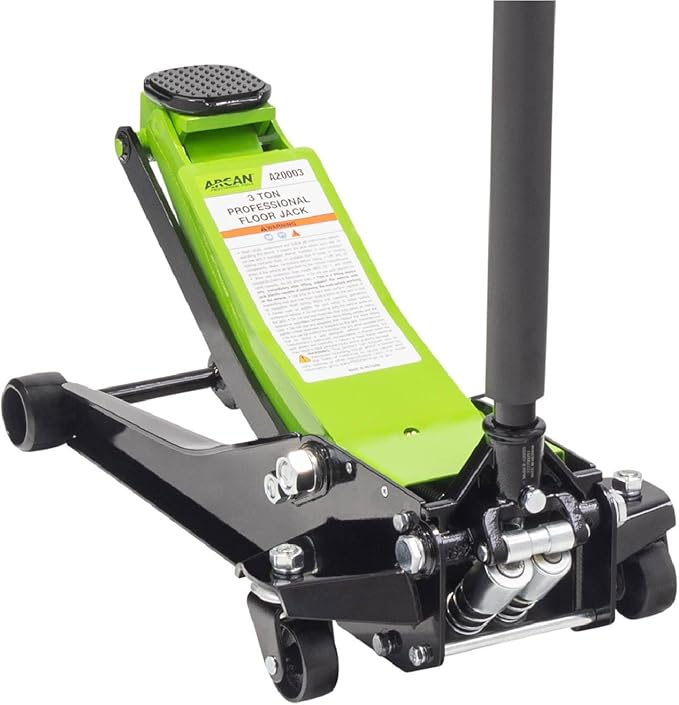 ARCAN Tools 3 Ton (6,000 lbs.) Steel Floor Jack Quick Rise Dual Piston Pump Low Profile, Car Jack, Truck Jack, Service Jack, Farm Jack (A20002_A20003)