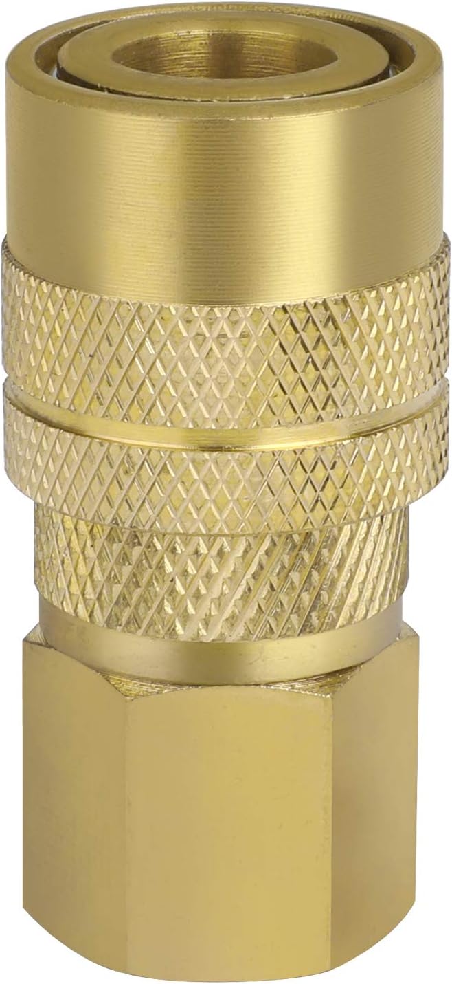 WYNNsky Industrial Air Coupler, 1/4 Inch Body Size, 3/8 Inch FNPT Threads Size, Brass Air Compressor Accessories Fitting