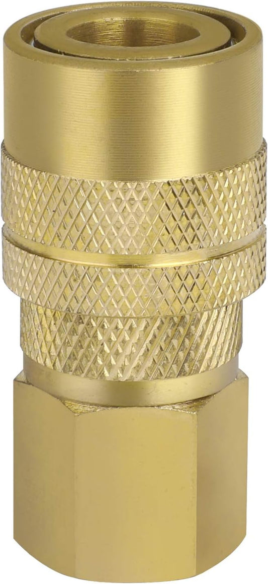 WYNNsky Industrial Air Coupler, 1/4 Inch Body Size, 3/8 Inch FNPT Threads Size, Brass Air Compressor Accessories Fitting