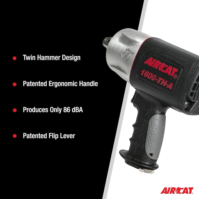 AIRCAT Pneumatic Tools 1600-TH-A: Composite Impact Wrench 1600 ft-lbs of Torque - 3/4-Inch